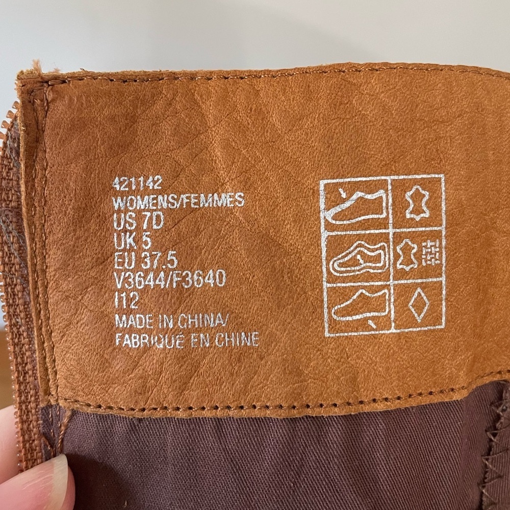 NWOB Lands End Blakeley Knee High Boots Roding Light Brown Leather Women’s 7 - Picture 2 of 8
